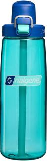 NALGENE NG Sustain Freshflow Wasserflasche Aqua mit Strohhalm, 650 ml