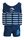 Konfidence Badeanzug Float Suit mit integriertem Auftrieb blau/weiß gestreift Schwimmhilfe für optimale Armfreiheit