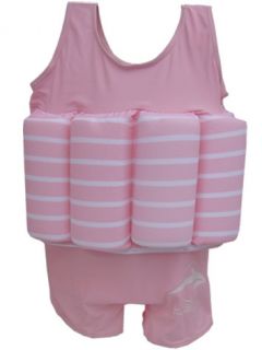 Konfidence Badeanzug Float Suit mit integriertem Auftrieb rosa/weiß gestreift Schwimmhilfe für optimale Armfreiheit