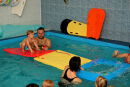 Schwimminsel mit Öffnung und 4 Löchern - 950 x 700 x 38 mm Orange