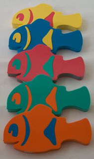 Auftriebshilfe Schwimmhilfe Schwimmspass Clownfish 400x220x38mm  grün mit farbigen Einsätzen