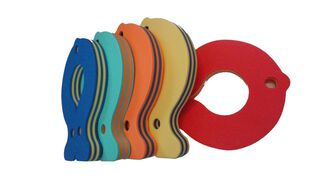 Schwimmbrett Fisch 400x300x38mm Schwimmhilfe Fisch Stripes Gestreift Orange