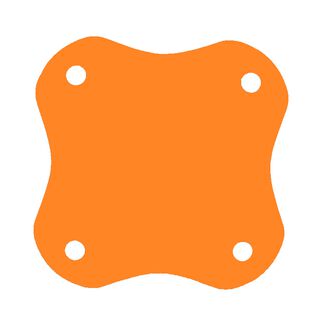 Schwimminsel Kleeblatt Schwimmmatte mit 4 Löchern ca. 800 x 800 x 38 mm Orange