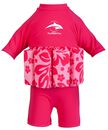 Konfidence Badeanzug Float Suit mit integriertem Auftrieb Pink/Hibiscus mit Ärmeln UV Protective Schwimmhilfe für optimale Armfreiheit 1 - 2 Jahre