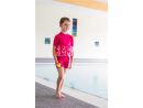 Konfidence Badeanzug Float Suit mit integriertem Auftrieb Pink/Hibiscus mit Ärmeln UV Protective Schwimmhilfe für optimale Armfreiheit 2 - 3 Jahre