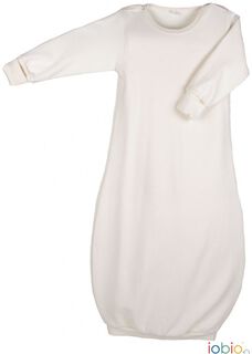 Popolini iobio Schlafhemd Schlupf-Schlafsack Ecru Style Weiß GOTS Jersey Bio-Baumwolle 100% kbA