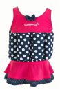 Konfidence Badeanzug Float Suit mit integriertem Auftrieb Pink Polka Skirt Schwimmhilfe für optimale Armfreiheit 1 - 2 Jahre