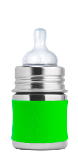 Purakiki Geschenkset Babyflasche 125 ml mit Sauger Grün