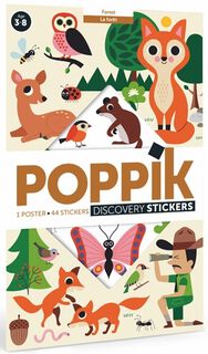 Poppik Stickerposter - Discovery (1 Poster + 60 Sticker) / Im Wald (3-8 J.)