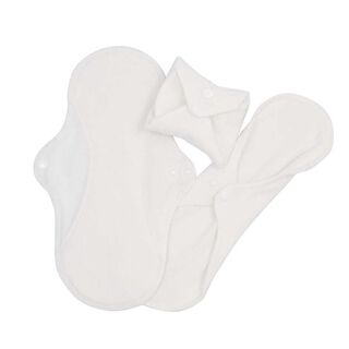 ImseVimse Cloth Pads Active waschbare Stoffbinden 3er-Set Regular Natural Ecru