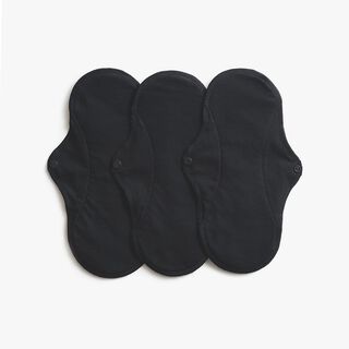 ImseVimse Cloth Pads Active waschbare Stoffbinden 3er-Set Regular Schwarz Black