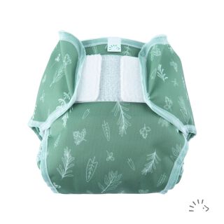 Popolini Überhose PopoWrap Green Leaves Windelüberhose M 5-10 kg
